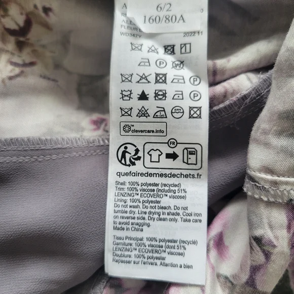 ALL SAINTS Fleur Lucia Asymmetrical Mock Neck A-line Gray Purple Dress Size 2 - Picture 14 of 16